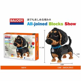 Cartoon Simulation Pet Dog Building Blocks Mini Dachshund Poodle Doberman Model Children's Toy Gift Dog Pet Building Blocks - 16014 - With box