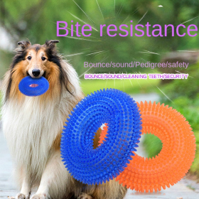 pack of 2pcs  dog toys Pet toy bite resistant sound making toy ball dog toy tooth cleaning molar dog toy - Blue - large size