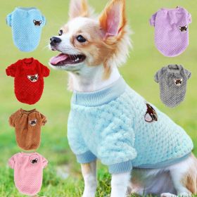 Pet Dog Clothes flannel Dog Winter clothe Puppy - PURPLE - M