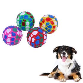 Dog Chew Toy Natural Rubber Puzzle Ball Dog Geometric Safety Toys Ball for Small Medium Large Dogs Playing Pet Training Supplies - Pink