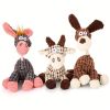 Squeaky Dog Toys Pack for Puppy, Cute Soft Durable Stuffed Animal Plush Dog Chew Toys with Squeakers for Teeth Cleaning, for Small Medium Dogs - White