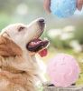 Dog toys bite-resistant pet teething teeth cleaning supplies self-help boredom dog round ball interactive bone ball - Blue