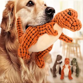 1 Random Color Stuffed Dinosaur Dog Sounding Toy; Dog Training Toy; dog chew toy - 9.84 inch - Green