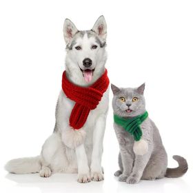 Pet knit Christmas scarf Creative teddy scarf cat dog pet supplies pet clothing dog scarf; cat scarf - gray - M