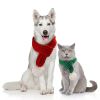 Pet knit Christmas scarf Creative teddy scarf cat dog pet supplies pet clothing dog scarf; cat scarf - green - M