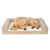 Pet Products Plush & Performance Linen Orthopedic Sofa Pet Bed for Dogs & Cats - Flax, Large - Flax