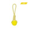 Pet molar toy watermelon ball silicone toy dog molar ball bite-resistant, teeth-cleaning and food-leakage ball chewing dog bite toy - Yellow rope knot