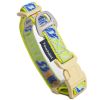 Touchdog 'Chain Printed' Tough Stitched Embroidered Collar and Leash - Yellow - Medium