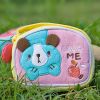 [Puppy & Apple] Embroidered Applique Fabric Art Wrist Wallet / Coin Purse (4.1*3) - KT-K-144-DOG