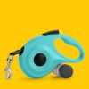 Pet Leash For Dog & Cat; Retractable Dog Leash For Outdoor Walking Travel With Dog Poop Bag - Lake Blue - one-size
