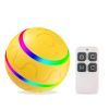 Interactive Dog Chew Toy Ball; Dog Balls Toy; USB Rechargeable Electric Pet Toy With LED Light - Yellow
