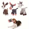 Squeaky Dog Toys Pack for Puppy, Cute Soft Durable Stuffed Animal Plush Dog Chew Toys with Squeakers for Teeth Cleaning, for Small Medium Dogs - White