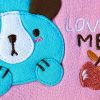 [Puppy & Apple] Embroidered Applique Fabric Art Wrist Wallet / Coin Purse (4.1*3) - KT-K-144-DOG