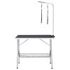 Adjustable Dog Grooming Table with 2 Loops and Basket - 171068
