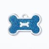 Metal Pet ID Tags With Pink Bone Shape For Dogs & Cats - Shiny blue - 1 peice
