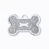 Metal Pet ID Tags With Pink Bone Shape For Dogs & Cats - Shiny silver - 1 peice