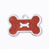 Metal Pet ID Tags With Pink Bone Shape For Dogs & Cats - Shiny red - 1 peice