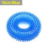 Pet Toys Bite Resistant Sound Toy Chew Teeth Clean Large Dog Golden Retriever Barbed TPR Training Teeth Cleaning Thorn Circle - Blue