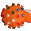 1pcs Pet Dog Cat Puppy Sound Polka Dot Squeaky Toy Rubber Dumbbell Chewing Funny Toy - Green - M