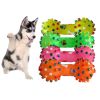 1pcs Pet Dog Cat Puppy Sound Polka Dot Squeaky Toy Rubber Dumbbell Chewing Funny Toy - Pink - S