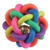 Pet Dog Puppy Cat Colorful Rubber Training Chew Ball Small Bell Squeaky Sound Play Toy Dog Bite Resistant Ball Dog Accessories - as the picture