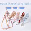 Adjustabale Dog rope pet leash houndstooth starfish cat chest harness dog chain dog Harness pet supplies For Small Medium Dog - Khaki - bust 27-44cm