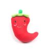 Cute Plush Animal Shape Squeak Sound Pet Cat Dog Toys Funny Durable Chew Molar Toys Fit For All Pets Eggplant Chili Fleece Toy - as the picture