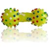 1pcs Pet Dog Cat Puppy Sound Polka Dot Squeaky Toy Rubber Dumbbell Chewing Funny Toy - Yellow - M