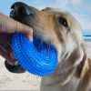 Pet Toys Bite Resistant Sound Toy Chew Teeth Clean Large Dog Golden Retriever Barbed TPR Training Teeth Cleaning Thorn Circle - Red