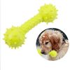 New Rubber Dog Toy with Thorn Bone Rubber Molar Teeth Pet Toy Dog bite Resistant Molar Training Dog Toys for Small Dogs - Yellow