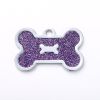 Metal Pet ID Tags With Pink Bone Shape For Dogs & Cats - Shiny purple - 1 peice
