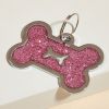 Metal Pet ID Tags With Pink Bone Shape For Dogs & Cats - Shiny purple - 1 peice