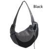 Pet Puppy Carrier S/L Outdoor Travel Dog Shoulder Bag Mesh Oxford Single Comfort Sling Handbag Tote Pouch - Black - S