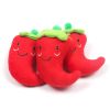 Cute Plush Animal Shape Squeak Sound Pet Cat Dog Toys Funny Durable Chew Molar Toys Fit For All Pets Eggplant Chili Fleece Toy - as the picture