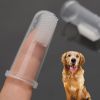 1pc Rubber Pet Finger Toothbrush Dog Toys Environmental Protection Silicone Glove for Dogs and Cats Clean Teeth Pet Accessories - Blue - box